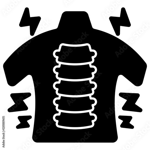 Editable design icon of back pain