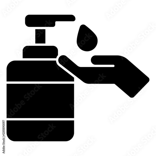 A flat design icon of hand sanitizer