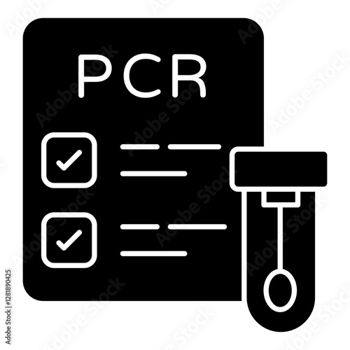 Editable design icon of pcr test