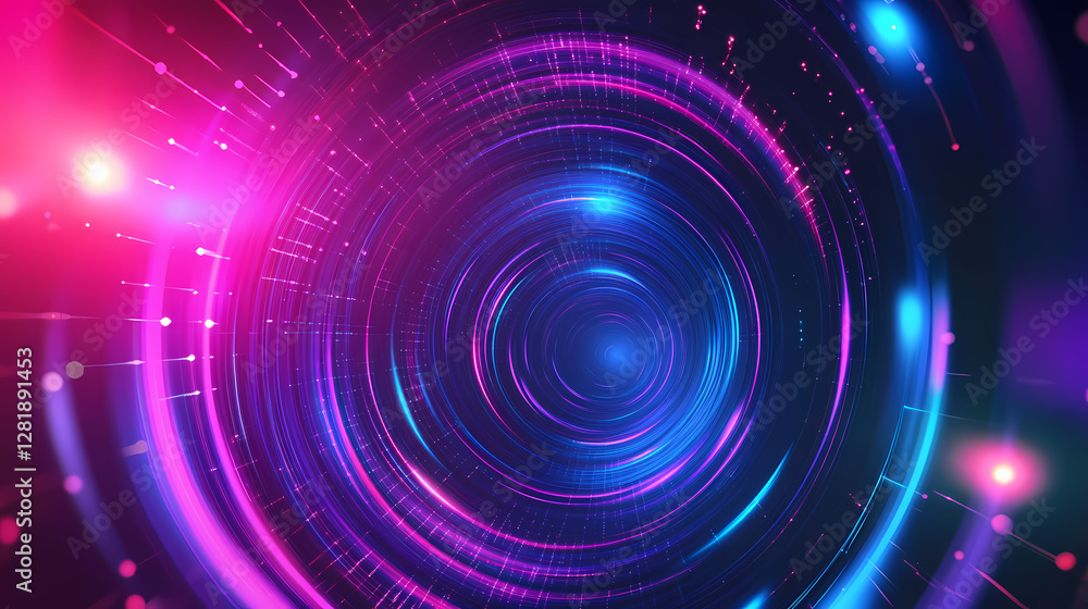 an abstract futuristic background with neon lights, a tunnel, and digital elements for design an abstract futuristic background with neon lights, a tunnel, and digital elements for design