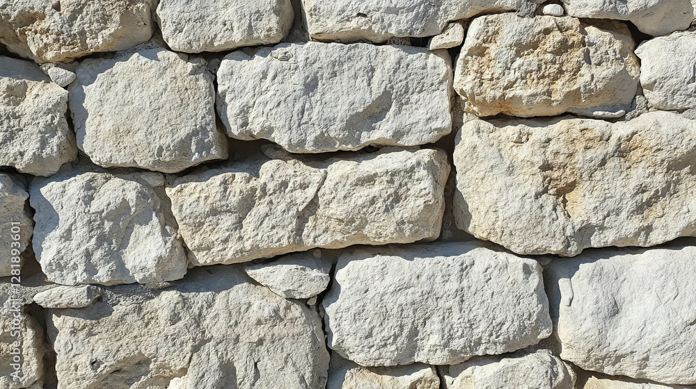 Limestone wall with rough hewn surface for rustic design and architecture Limestone wall with rough hewn surface for rustic design and architecture