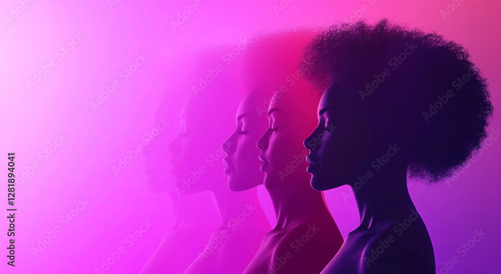 International Women's Day Poster Celebrating Multicultural Sisterhood Female Independence and Equality 
