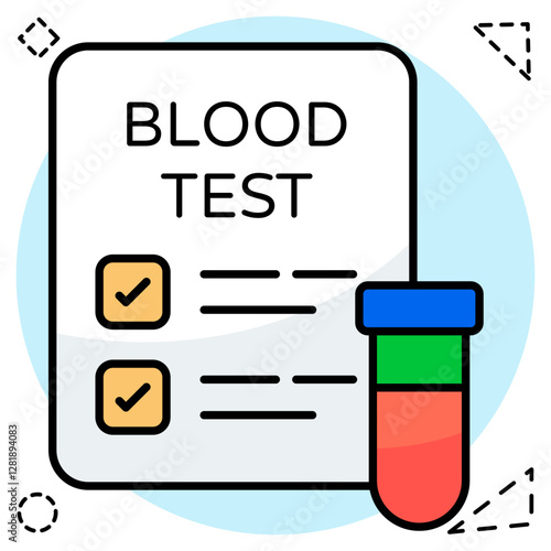 Trendy vector design of blood test heart report