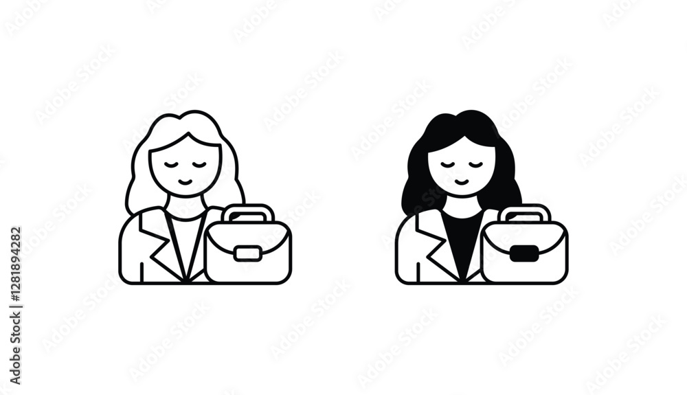 Business Woman icon design with white background stock illustration Business Woman icon design with white background stock illustration