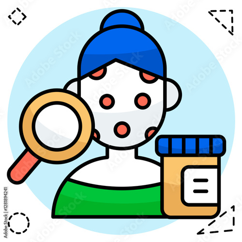 A modern design icon of skin test