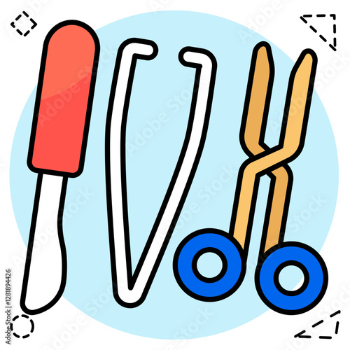 A beautiful design icon of surgical tools