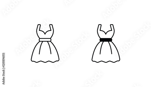 Dress icon design with white background stock illustration