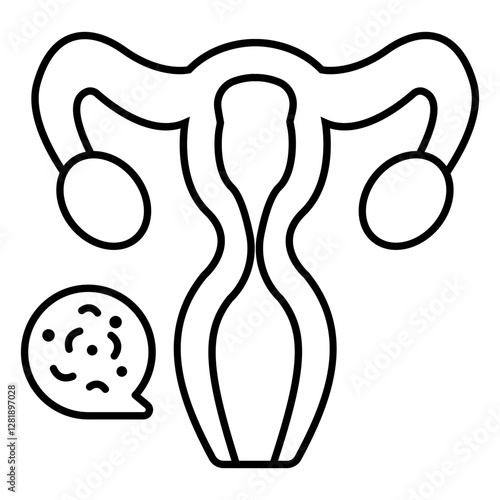 An icon design of female reproductive organ