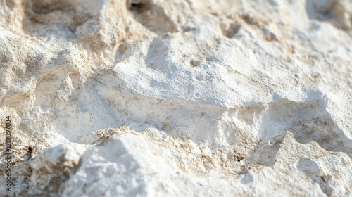 Textured limestone surface with white chalky finish for natural backgrounds or designs