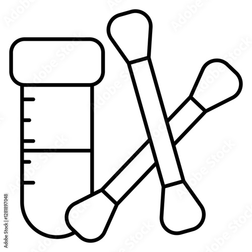 Editable flat design vector of swab test