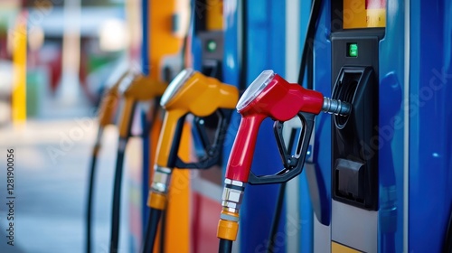 Wallpaper Mural Close-up of gas pump nozzles at a fuel station. Torontodigital.ca