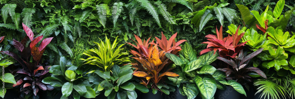 Vibrant tropical foliage with lush greenery for nature and eco design Vibrant tropical foliage with lush greenery for nature and eco design