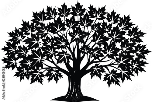 Black amp white Palm Tree vector on white background generative by ai