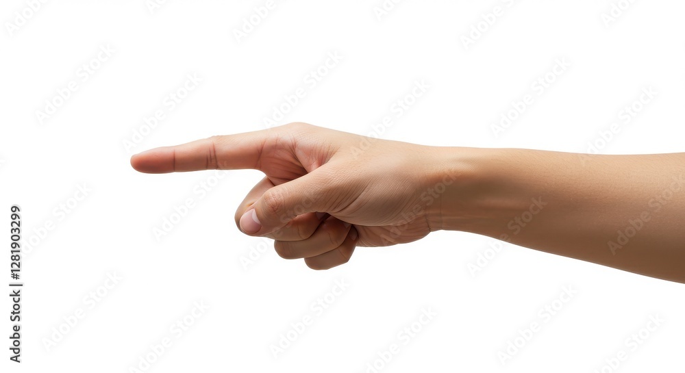 finger is extended forward, while the other fingers are curled into a fist. finger is extended forward, while the other fingers are curled into a fist.