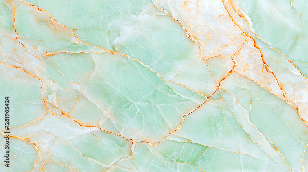 Fototapeta premium Detailed Crystalline Marble Texture. Emerald and White Veins Macro Banner