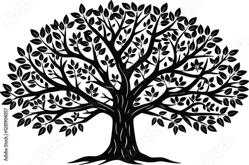 Black amp white Palm Tree vector on white background generative by ai