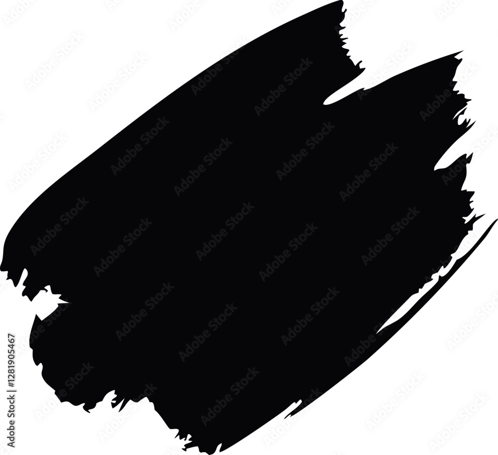 Fototapeta premium Black Paint Brush Stroke Texture on White Background
