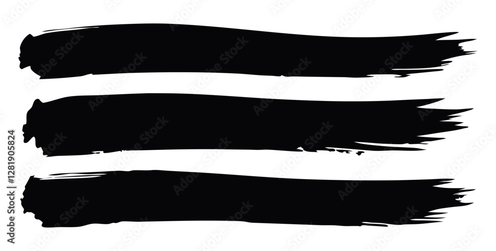 set of vector grunge banners. Set of Black Brush Paint Textures Featuring Ink Splash and Arrow on White Background set of vector grunge banners. Set of Black Brush Paint Textures Featuring Ink Splash and Arrow on White Background