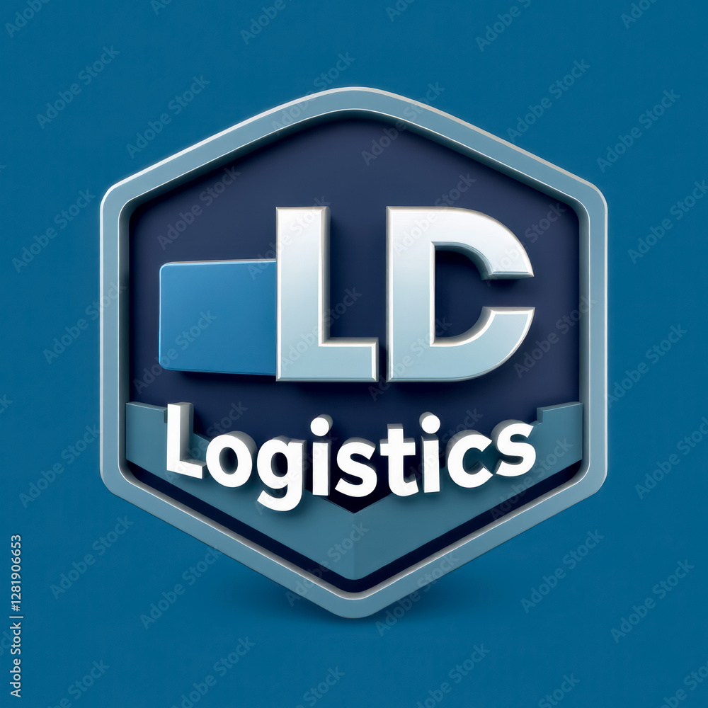 3D illustration of a sign with the abbreviation Logistics 3D illustration of a sign with the abbreviation Logistics