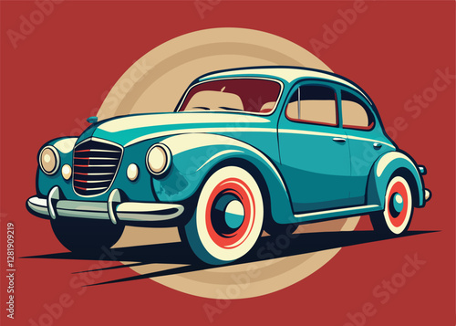 Classics Black intage car white background