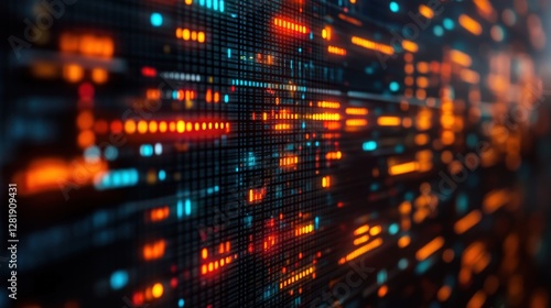 Wallpaper Mural Abstract digital background with vibrant lines and dots representing data flow in technology Torontodigital.ca