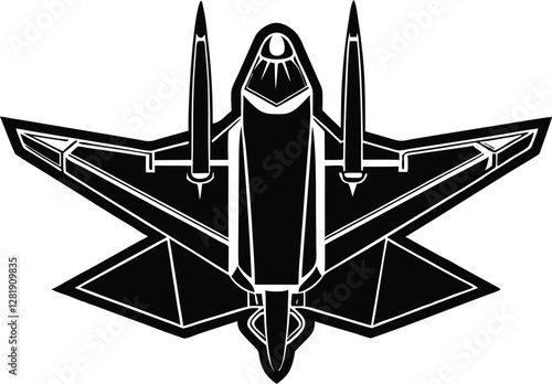 Fighter plane silhouette vector