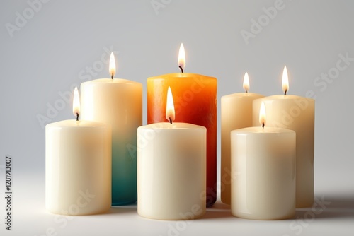 Wallpaper Mural candles are lit and sitting in a row on a table Torontodigital.ca