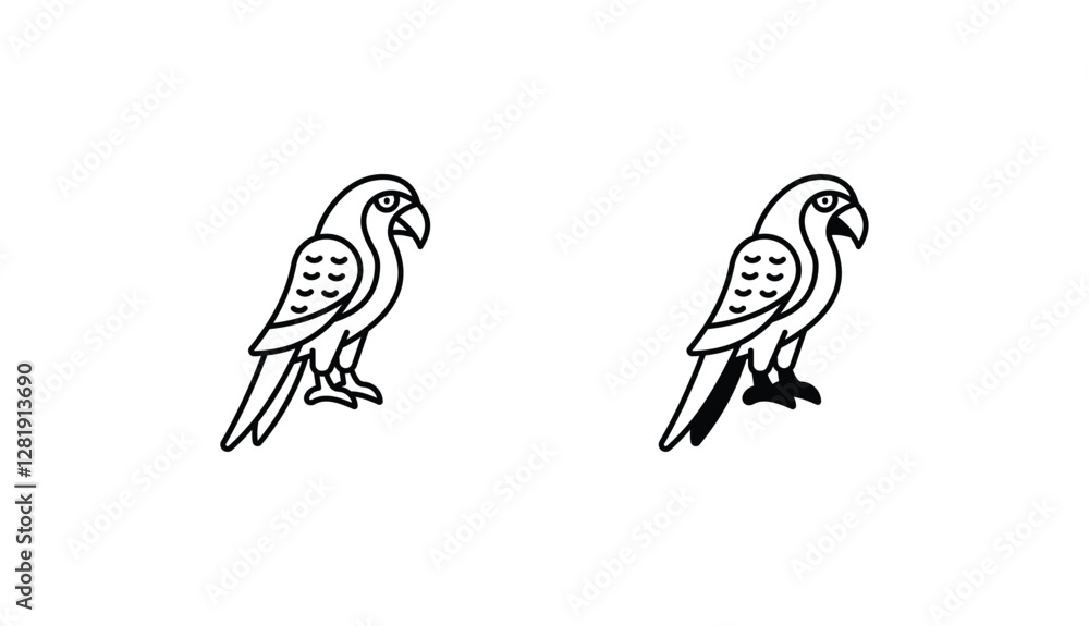Obraz premium Macaws icon design with white background stock illustration