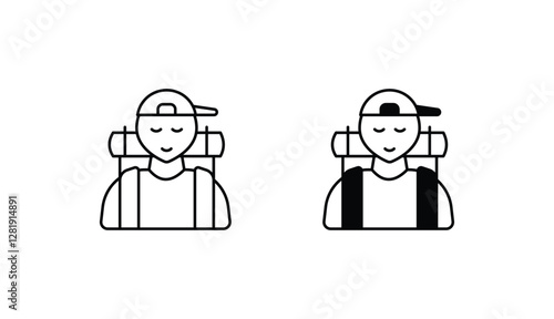 Travelers icon design with white background stock illustration