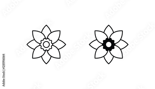 Daffodil icon design with white background stock illustration