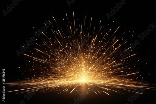 araffes of a golden sparkler on a black background