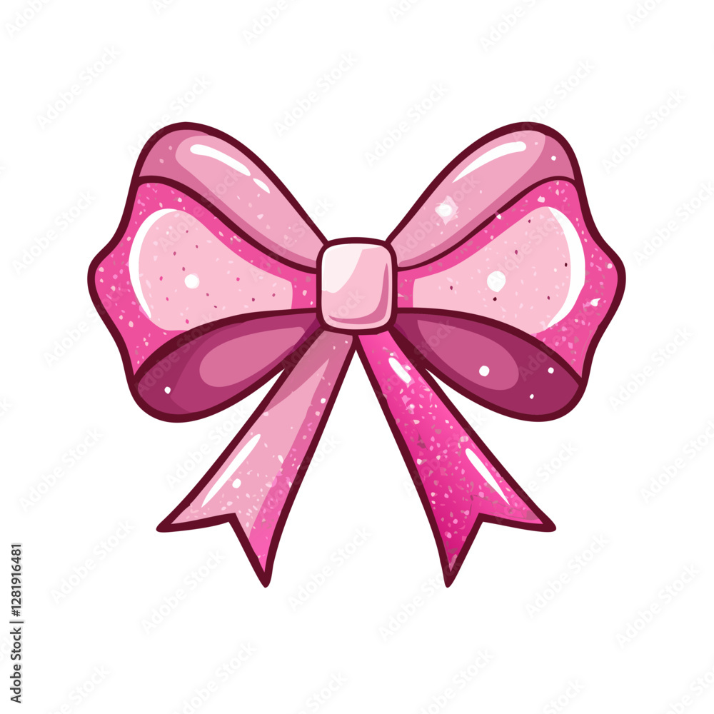 Shiny pink bow with highlights Shiny pink bow with highlights