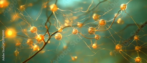 Glowing neural connections resembling synapses float in an abstract, dreamlike atmosphere, symbolizing connectivity and intelligence.