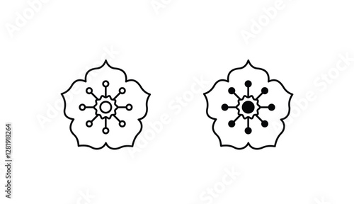 Petunia icon design with white background stock illustration