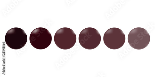 Set of round figures in burgundy tones