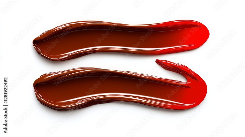 Colorful Swirls of Red and Brown Paint on White Background Colorful Swirls of Red and Brown Paint on White Background