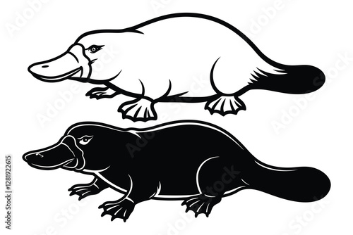 Platypus silhouette vector design.