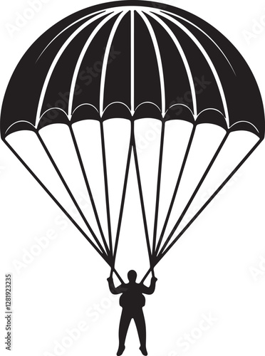 silhouette of parachute vector illustration of parachute