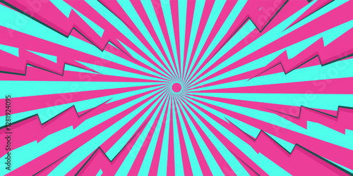 comic abstract pop art background with thunder illustration