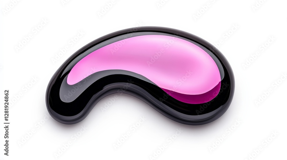 Abstract Liquid Shape with Pink and Black Glossy Finish Abstract Liquid Shape with Pink and Black Glossy Finish
