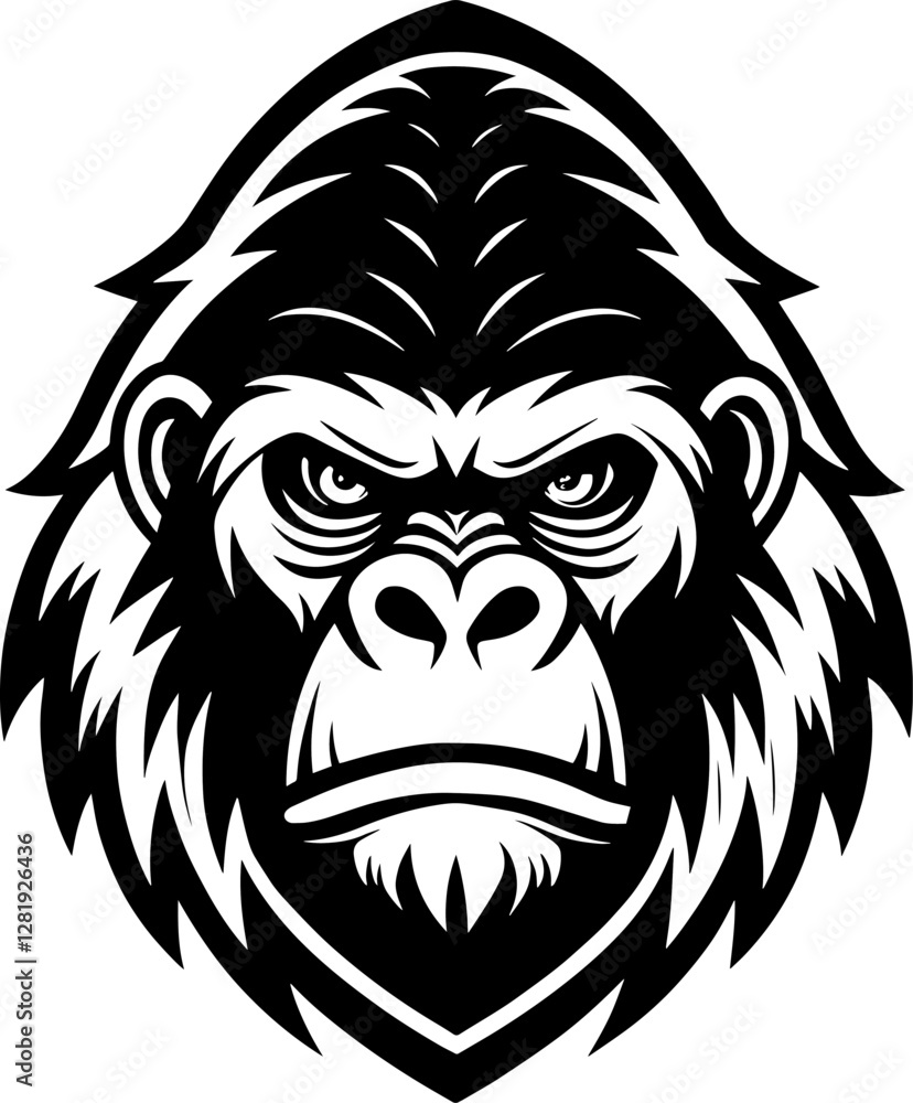 Fototapeta premium angry gorilla head logo mascot on the white background