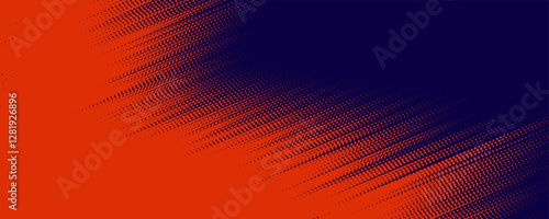 Abstract speed lines style orange color halftone banner design template. Vector.
