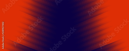 Abstract speed lines style orange color halftone banner design template. Vector.