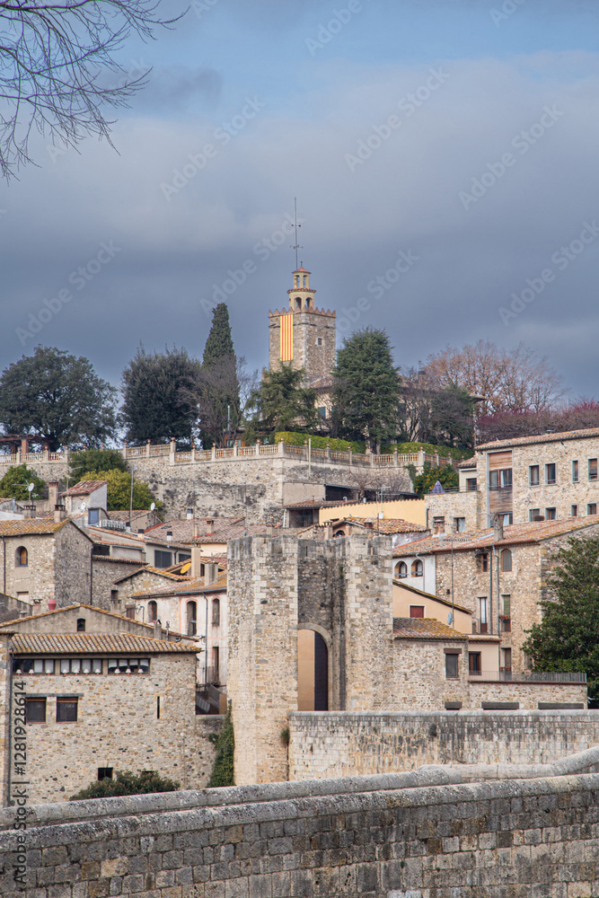Fototapeta premium Old houses of Rupit, a beautiful medieval village in Spain