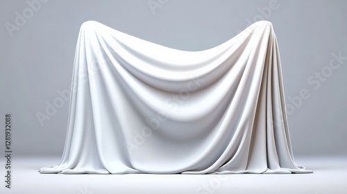 Abstract Display of a White Fabric Draped Over an Unknown Object