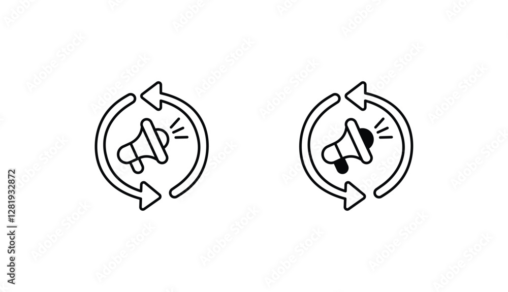 Remarketing Campaigns icon design with white background stock illustration Remarketing Campaigns icon design with white background stock illustration
