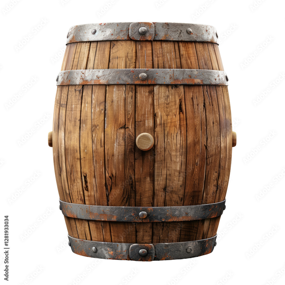 Obraz premium Old Rusty Barrel with Metal Ring