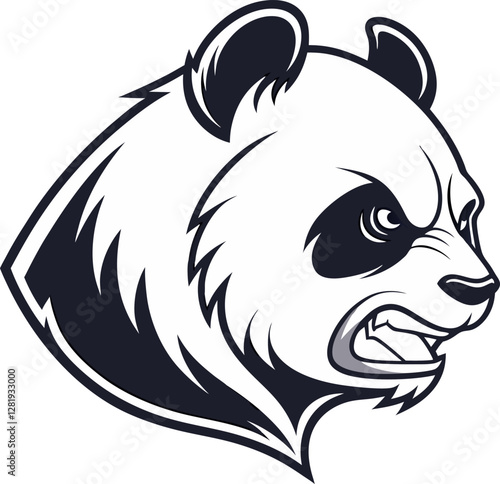 Wallpaper Mural angry panda  head logo on the white background Torontodigital.ca
