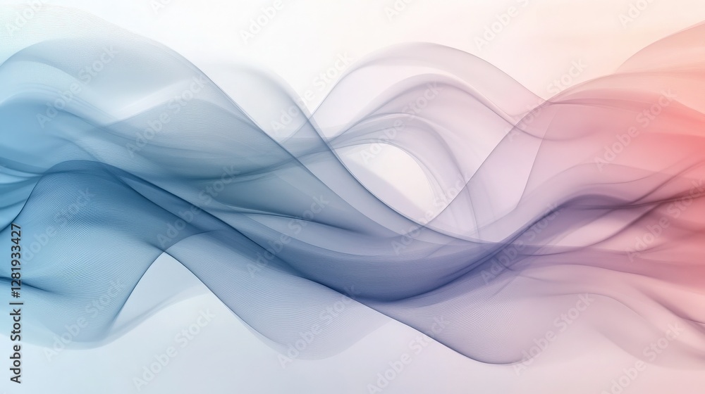 Abstract Flowing Lines. Delicate, flowing lines in shades of blue and peach create an abstract and ethereal design. Abstract Flowing Lines. Delicate, flowing lines in shades of blue and peach create an abstract and ethereal design.