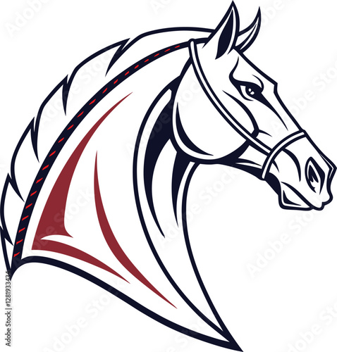 angry horse mustang head logo on the white background